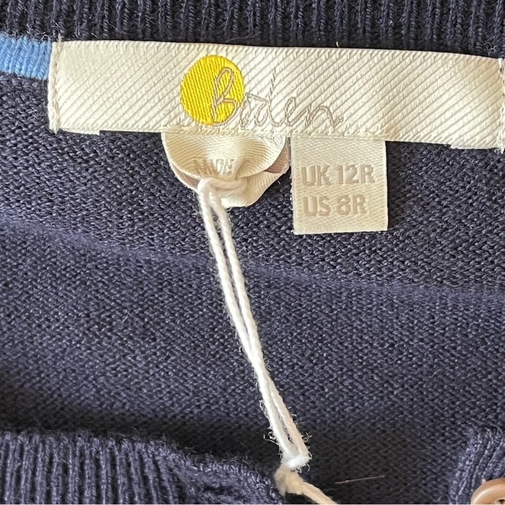 Boden Ruffle Frill Detail Short Sleeve Navy Knit Dress Size 8R - Picture 12 of 13
